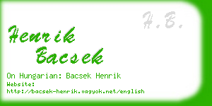 henrik bacsek business card